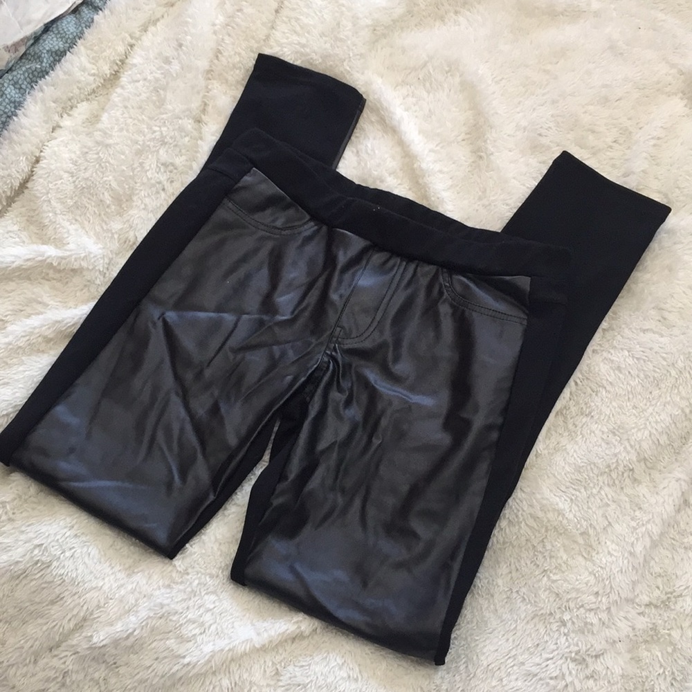 Pleather front leggings